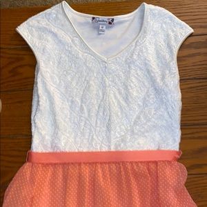 White and peach dress